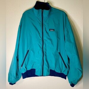 VTG L.L. Bean Three Season Fleece Lined Teal Turquoise Jacket
